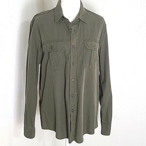 Apt.9 Army Green Longsleeve Buttondown Shirt, Size Medium